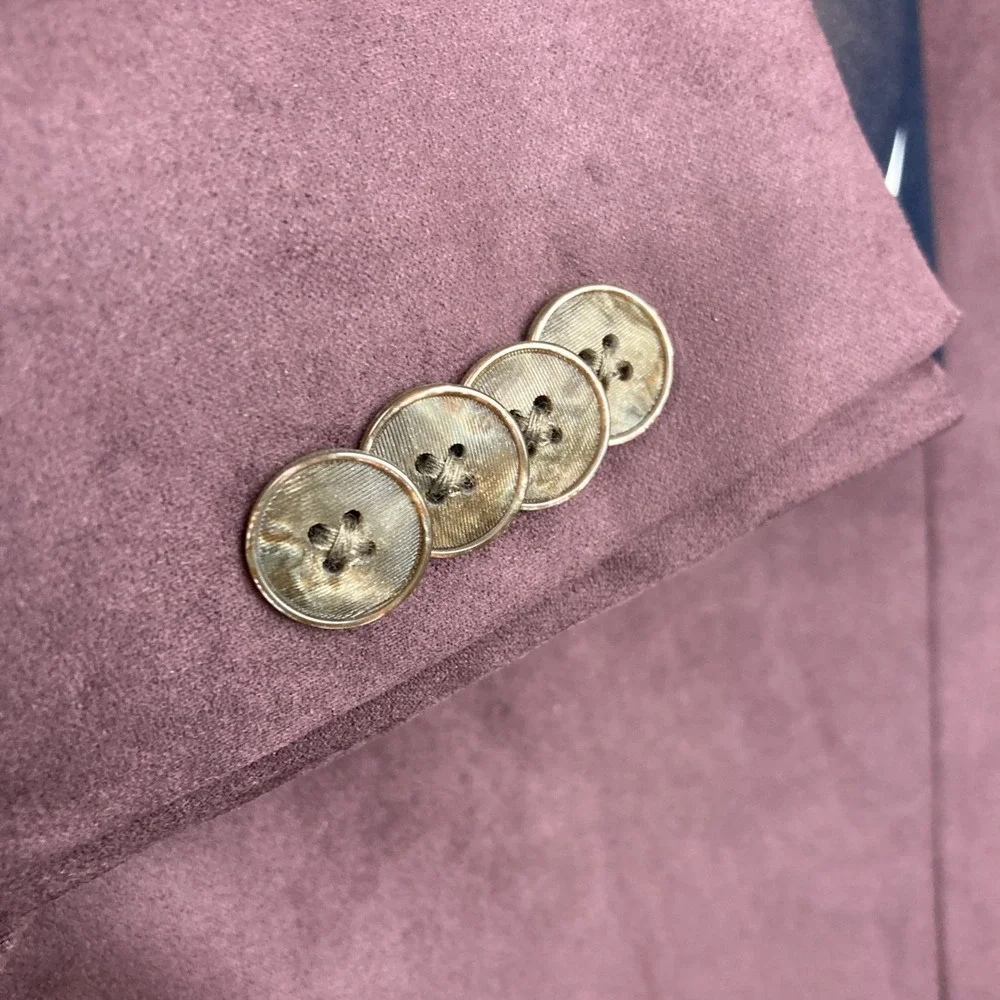 Nautica Men's Modern-Fit Faux-Suede Blazer Sport Coat Jacket Size 42L Burgundy